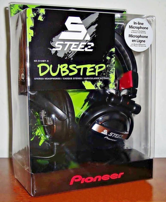 NEW PIONEER SE-D10MT-K STEEZ DUBSSTEP ON-EAR STEREO HEADPHONES WITH MICROPHONE