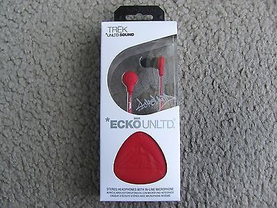 New Ecko Unltd Trek Stereo Headphones with In-Line Microphone EKU-TRK-RD (Red)