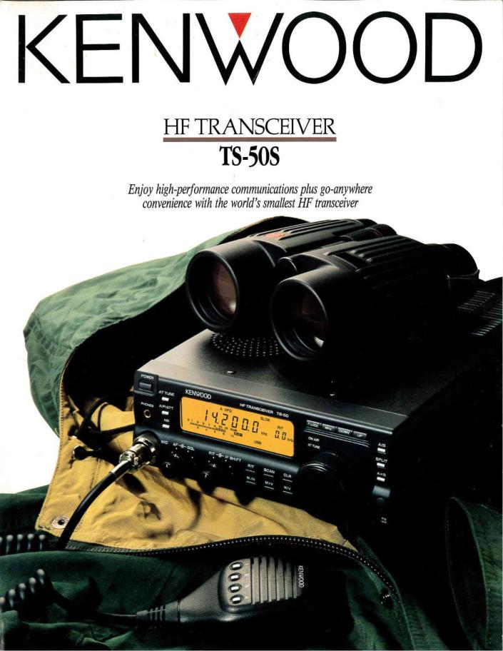 KENWOOD TS-50S HF TRANSCEIVER BROCHURE 4 PAGES OPTIONS SPECIFICATIONS AT-50