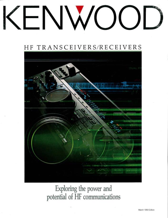 KENWOOD HF TRANSCEIVERS RECEIVERS SPECIFICATIONS  24 PAGES MARCH 1993 TS-950SDX