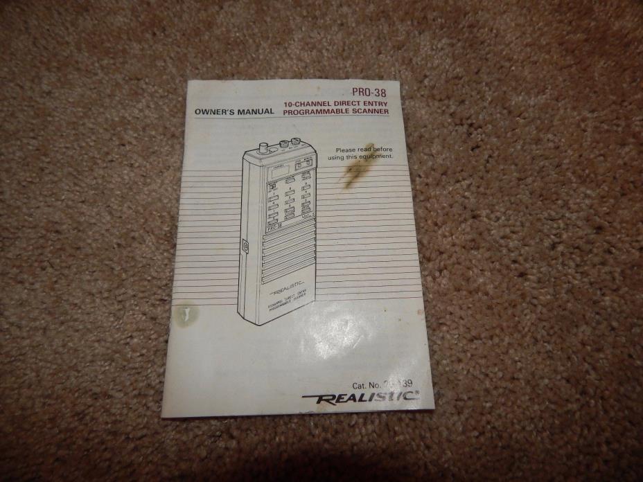 Vintage Realistic Pro-38 20-139 Owner's Manual FREE SHIPPING