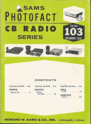 # CB 103 SAMS MANUAL 1976  Palomar Realistic Royce Unimetrics