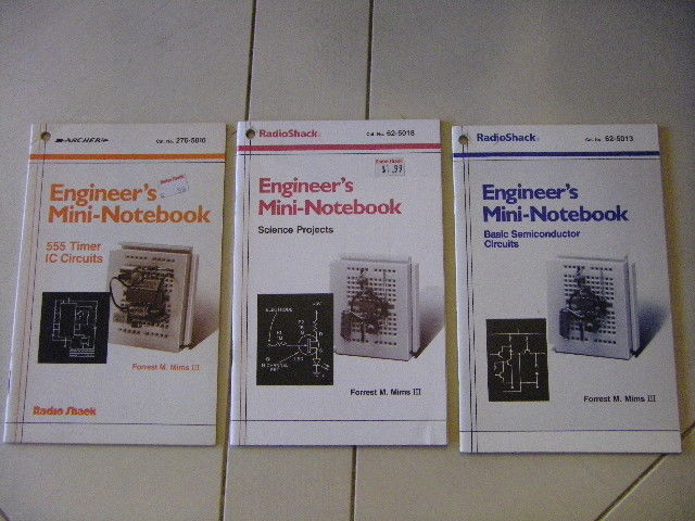 Lot of 3 RADIO SHACK ENGINEER'S MINI NOTEBOOK : 62-5013, 62-5018, 276-5010