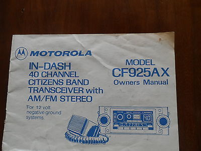 Motorola In-Dash 40 Channel Citizens Band Transceiver Manual