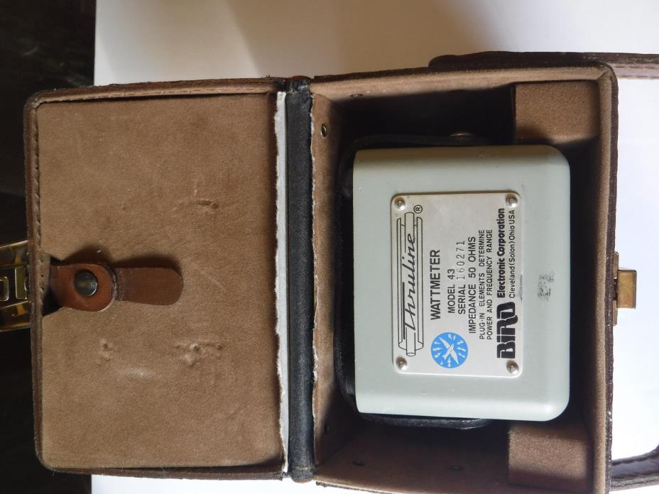 Bird 43 Thruline Wattmeter with Leather Case 3 elements + dummy load *PRESTINE*