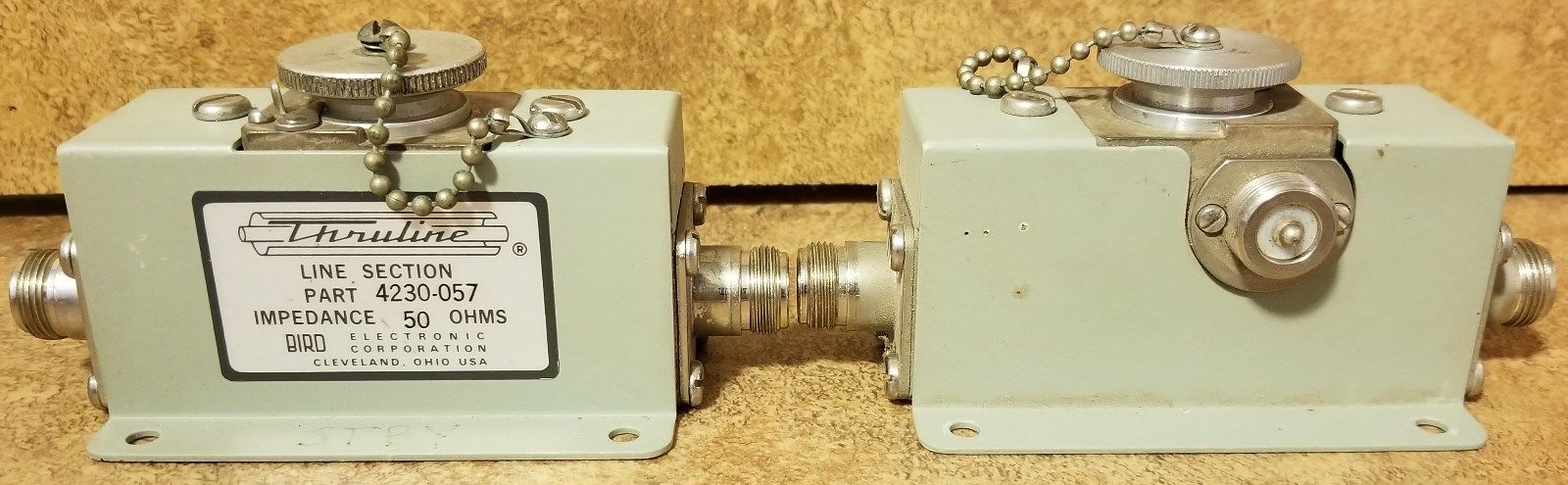 Pair of Bird 43 Line Sections 4230-057 with 1 pc 7500-076 (BNC adapter) included