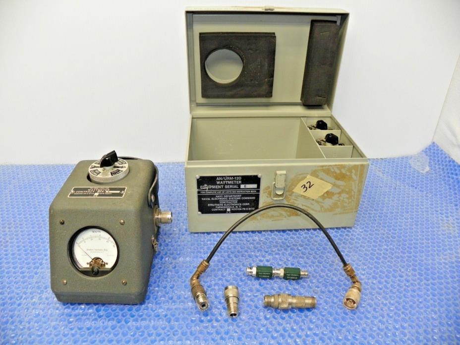 Struthers Electronics US Navy AN/URM-120 Wattmeter TS-1285/URM E-188 W/Slugs