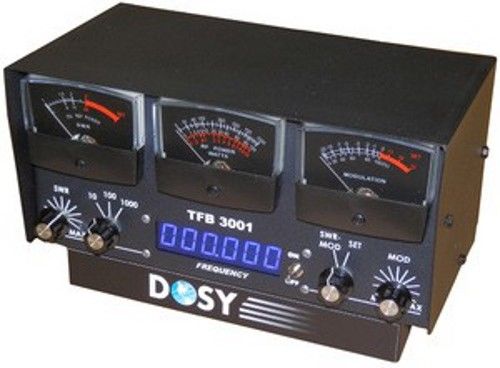 Dosy TFB-3001 1,000 Watt SWR/Mod/Watt with Black Meters & Frequency Counter NEW