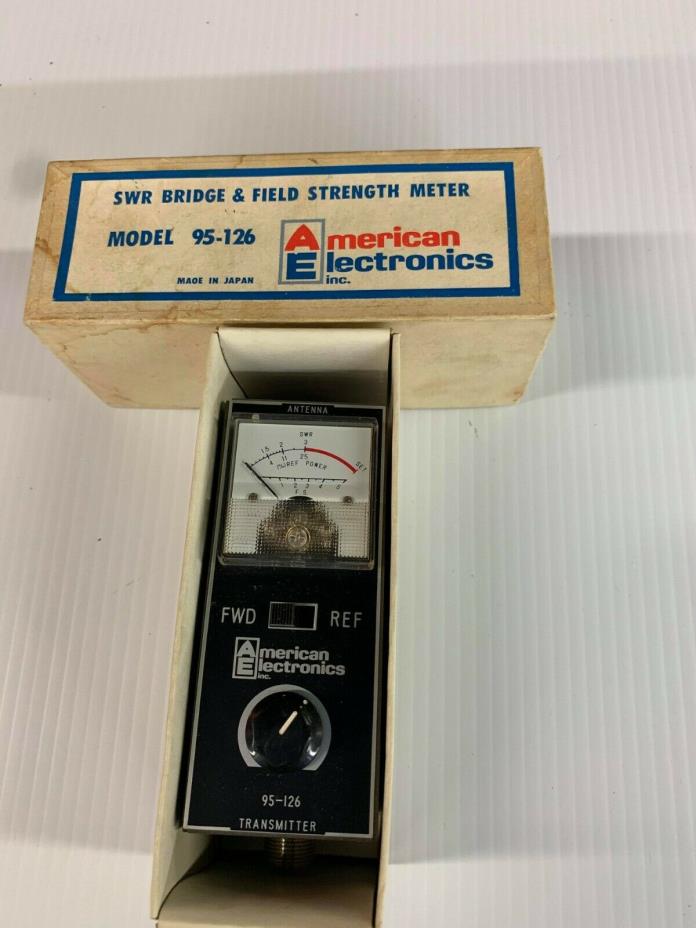 American Electronics Model 95-126 SWR Bridge & Field Strength Meter ORIG BOX