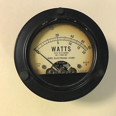 Bird Electronic Corp Wattmeter Model 46 Scale R 30-500mc Untested Ham Radio Tool