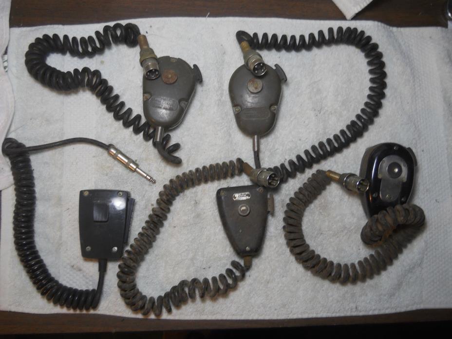 LOT OF 5 VINTAGE MICROPHONES AERTRON SHURE cr4ab  ASTATIC 531 RADIO SPECIALTY