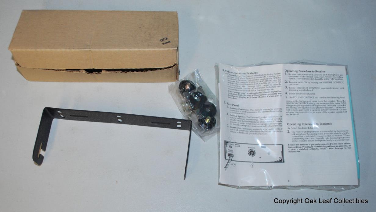 CB Radio Bracket Kit For Cobra MIC CLIPS SCREWS model 18 RV in box
