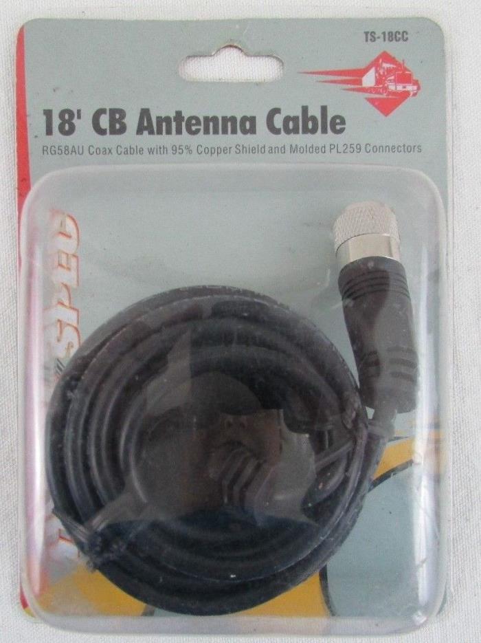 CB Antenna Cable Black By Truck Spec 18' TS-18CC New