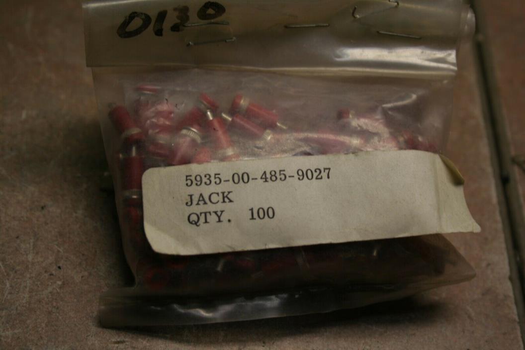 Lot of 100 jack tips 5935-00-485-9027 new sealed in Mil bag red