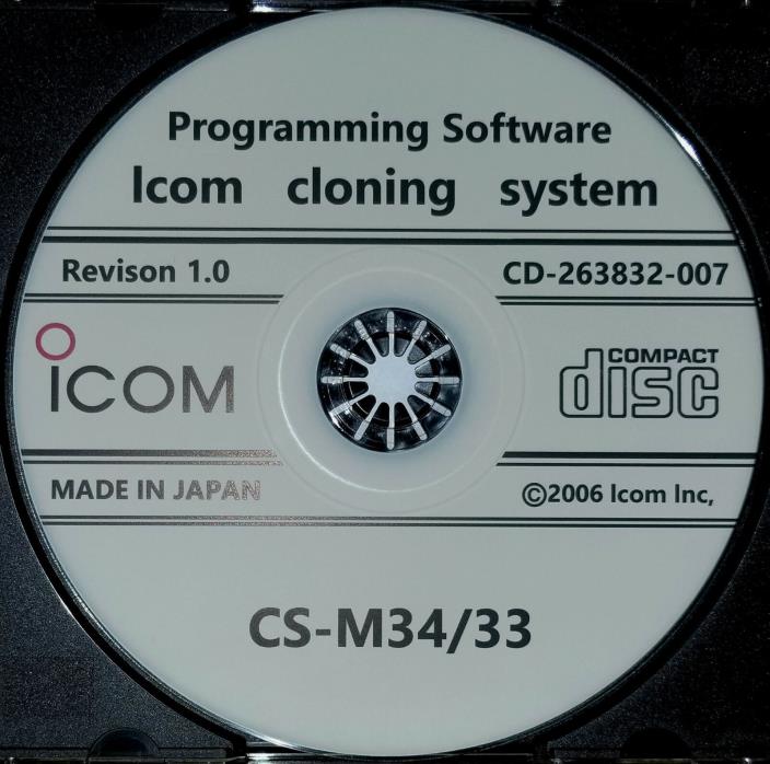 Icom CS-M34/33 Programming Software for IC-M34 and IC-M33 Radios Revsion 1.0