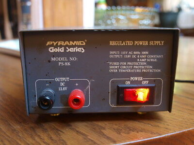 Pyramid Gold Series PS-8K 6 Amp Regulated 13.8 Volt DC Power Supply Tested!