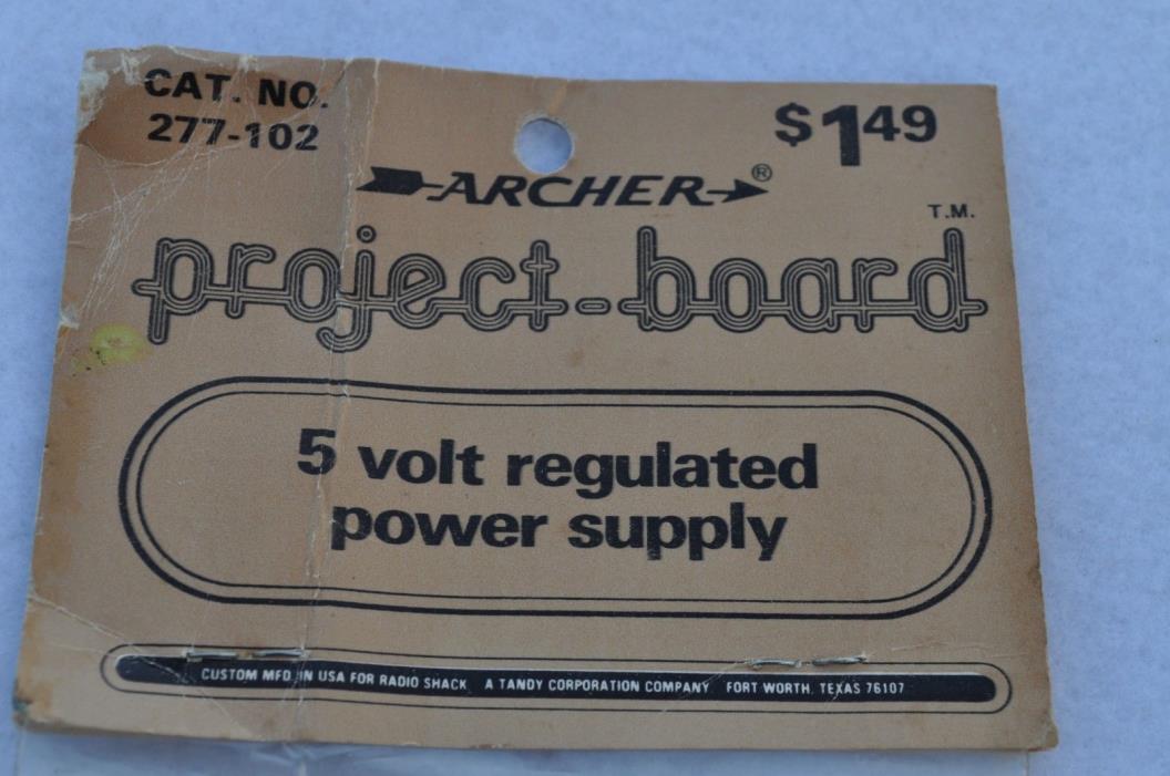Vintage Archer Project Board NO. 277-102; 5 Volt Regulated Power Supply; U.S.A