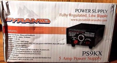 NEW Pyramid PS9KX 5 Amp Power Supply W/ Cigarette Lighter Plug