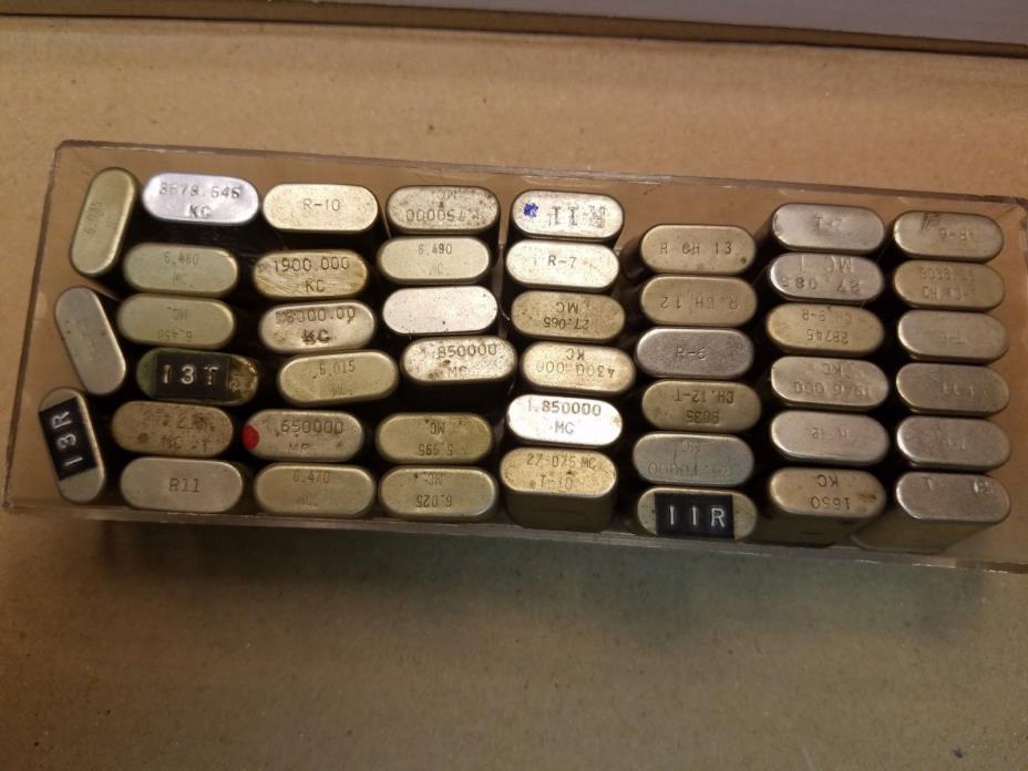 Lot of OVER 50 VTG Frequency Crystals - Ham Radio Police Scanner CB - Assorted