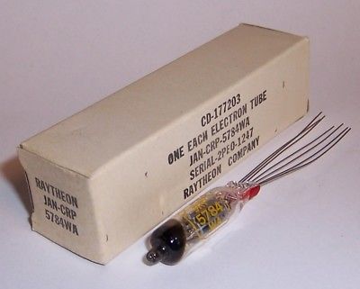 NEW JAN RAYTHEON 5784WA SUB MINIATURE R.F. / I.F. PENTODE TUBE / VALVE