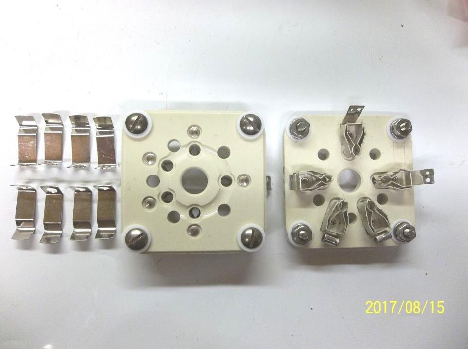 2 Ea. US Made, Military E.F.Johnson 4-125,4-250,4-400 tube sockets, refurbished