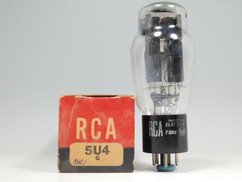 RCA 5U4G Vintage Rectifier Vacuum Tube Good Hanging Filaments Top D Getter NOS
