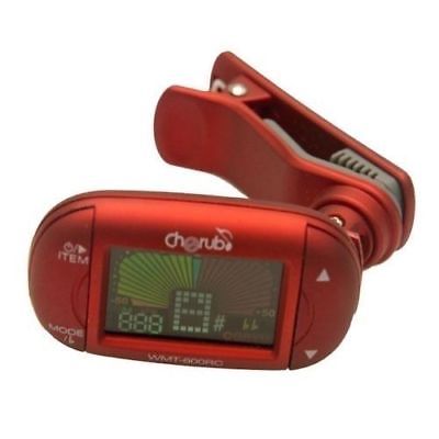 Cherub WMT-600RC RD Reversible Clip on Chromatic Metronome/Tuner For Guitar,Bass