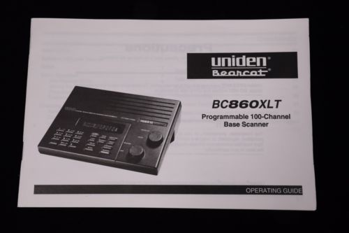 Uniden Bearcat BC860XLT Operatiing Guide