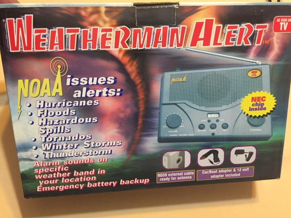 NOAA Weatherman Alert Radio Car Adaptor Tabletop Weather Monitor Scanner Storms