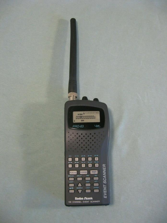 Radio Shack Event Scanner PRO-63 100 Channel Event Scanner Used READ DESCRIPTION
