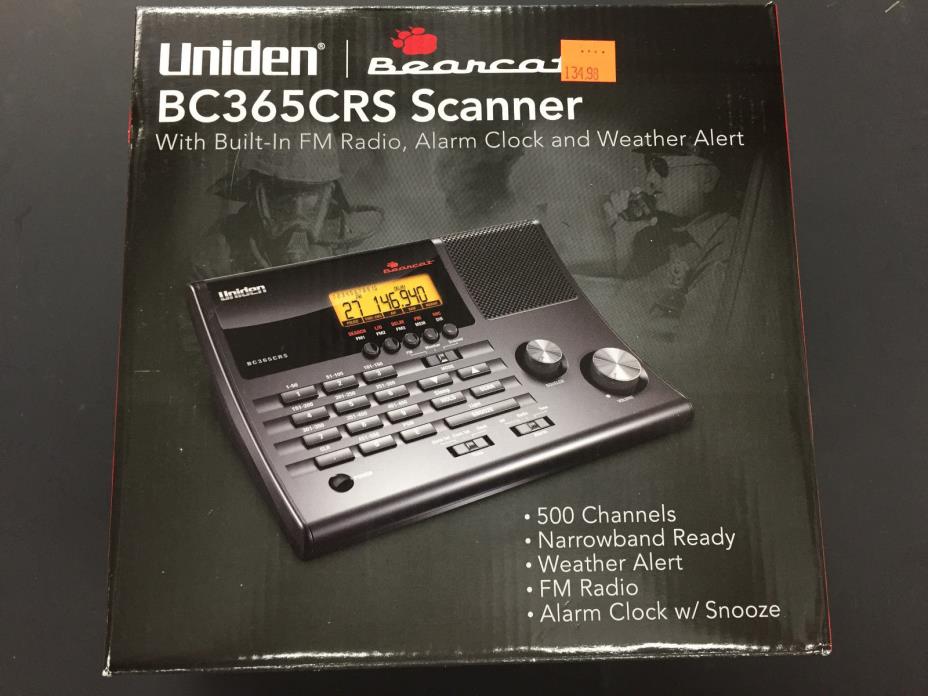 Uniden BC365CRS 500 Channel Clock/FM Radio Scanner with Weather Alert NEW