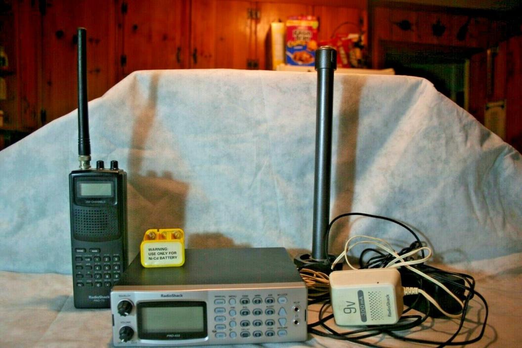 RADIO SHACK PRO-433 Trunking Scanner & PRO-75 SCANNER 200 CHANNELS - USED
