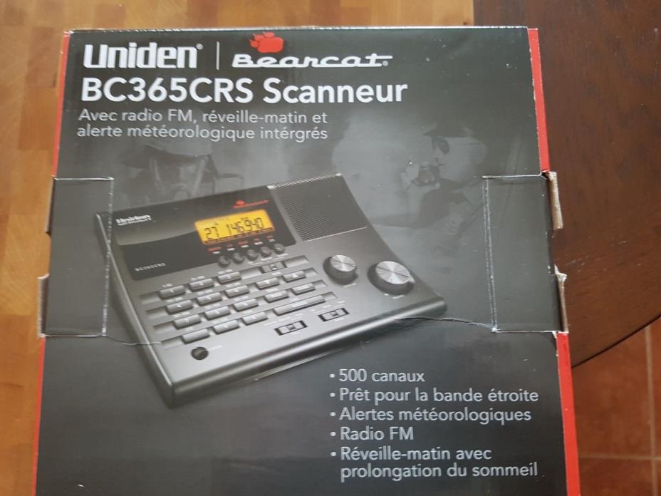 Uniden BC365CRS 500 Channel Police Scanner w/Weather Alert FM Radio Alarm Clock