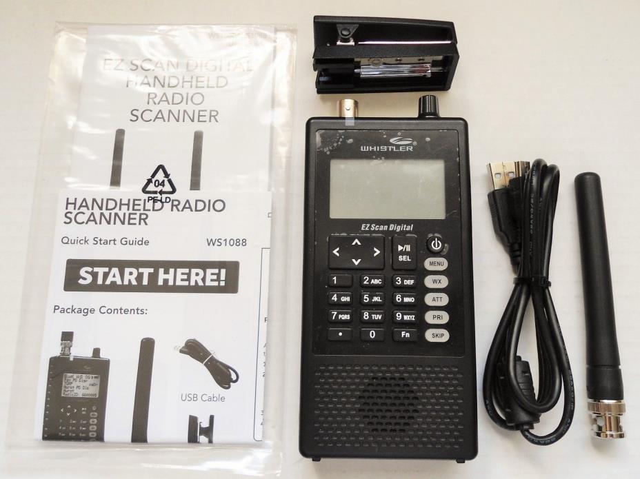 WHISTLER WS1088 DIGITAL HANDHELD EZ SCAN POLICE SCANNER - GREAT CONDITION