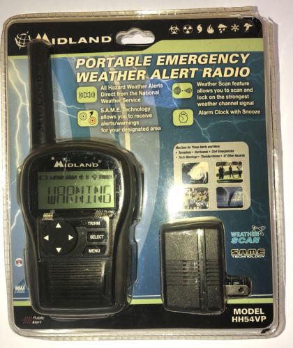 NEW Midland Portable Emergency Weather Alert Radio HH54VP  SAMEw/ Alarm Clock