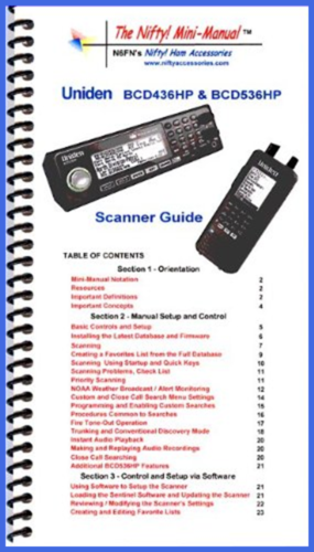 Uniden BCD436HP & BCD536HP Mini Manual By Nifty Accessories Book