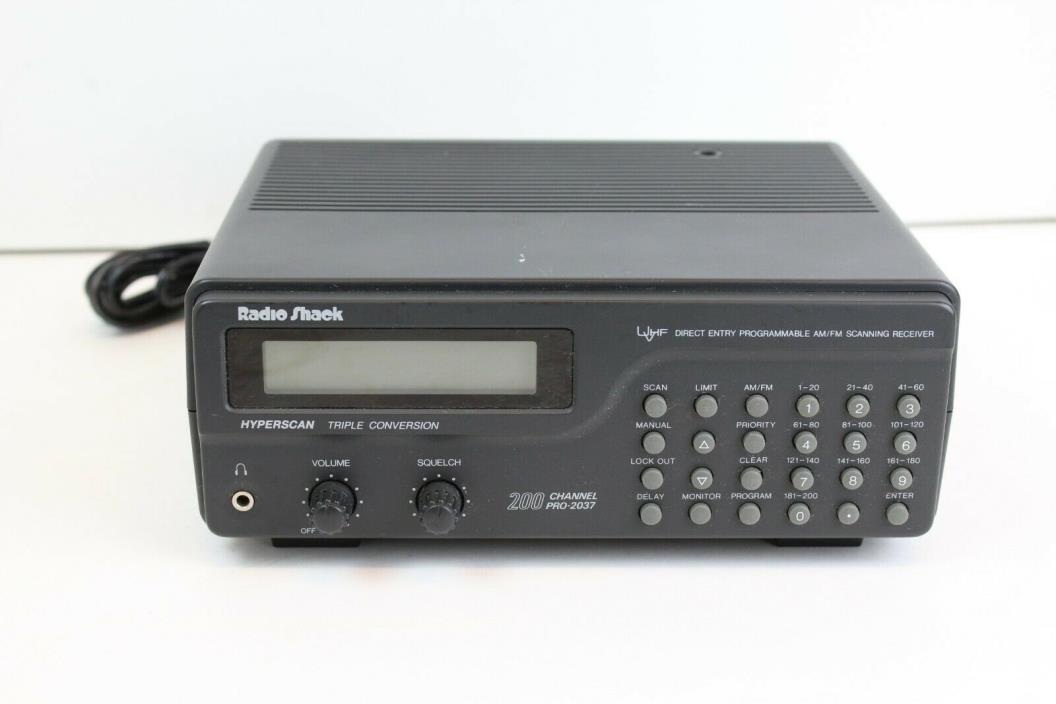 RadioShack 200-CHANNEL PRO-2037 VHF/UHF Programmable AM/FM Scanner radio