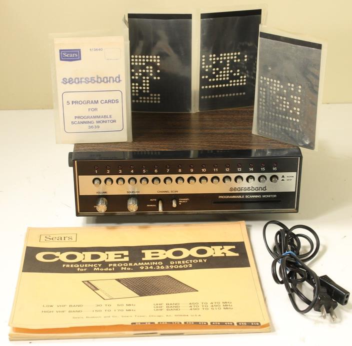 Vintage Sears 5 Band Programmable Scanning Monitor - Powers On, Produces Noise