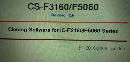 Icom Programming Software NEW ver5 cs F3160 F5060 F3161S F4161S F5061D F6061D