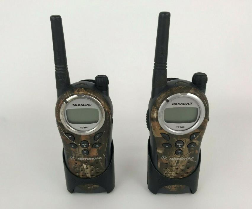 Motorola TALKABOUT CAMO T7200 Radio Walkie Talkie PAIR Camouflage ~TESTED~