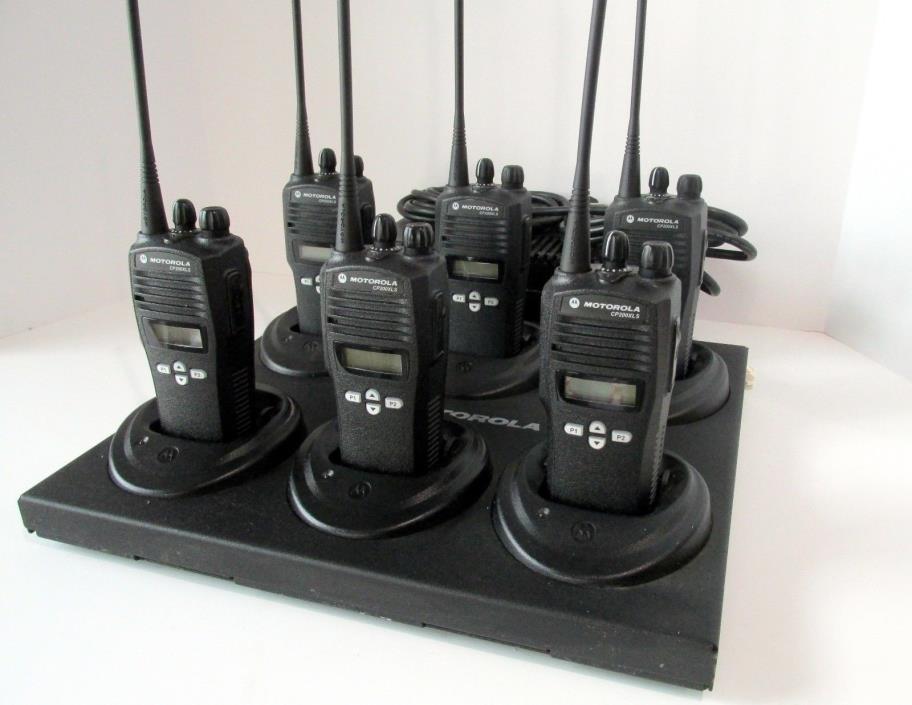 6 Motorola CP200XLS UHF radios w/ gang charger - MINT Set - Free programming