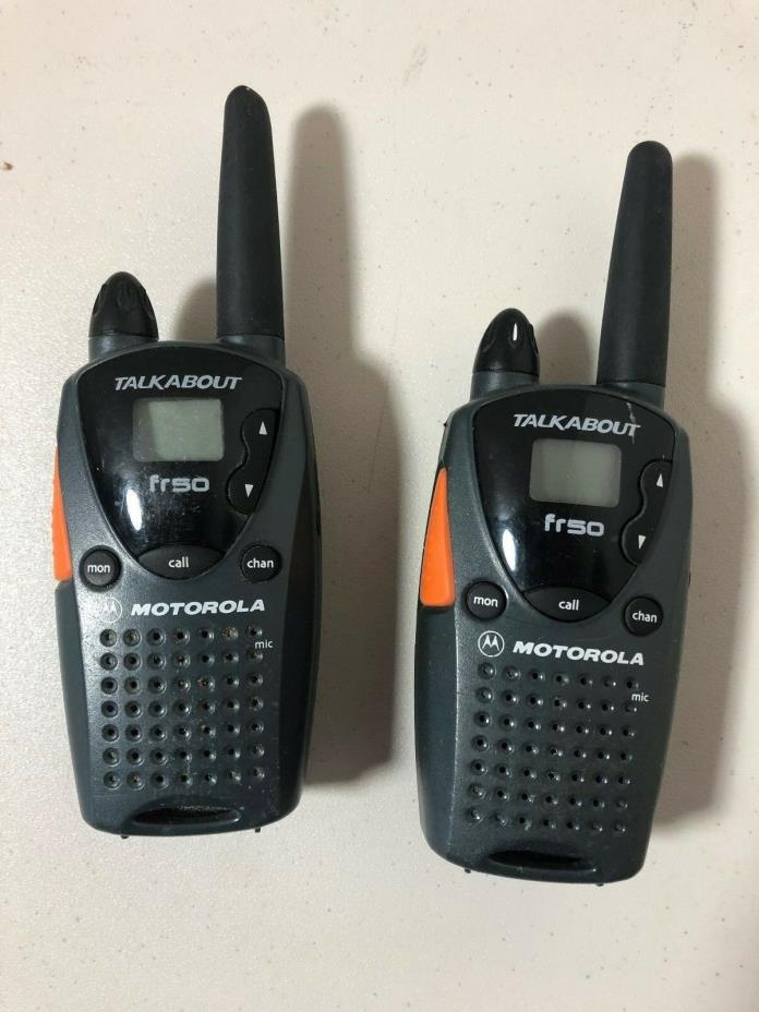 2 Motorola Talkabout 2-Way Radios FR50 Walkie Talkie