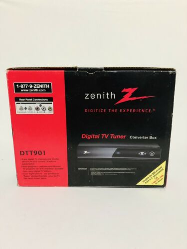 Used Zenith DTT901 Digital TV Tuner Converter Box W/ Cable+REMOTE CONTROL