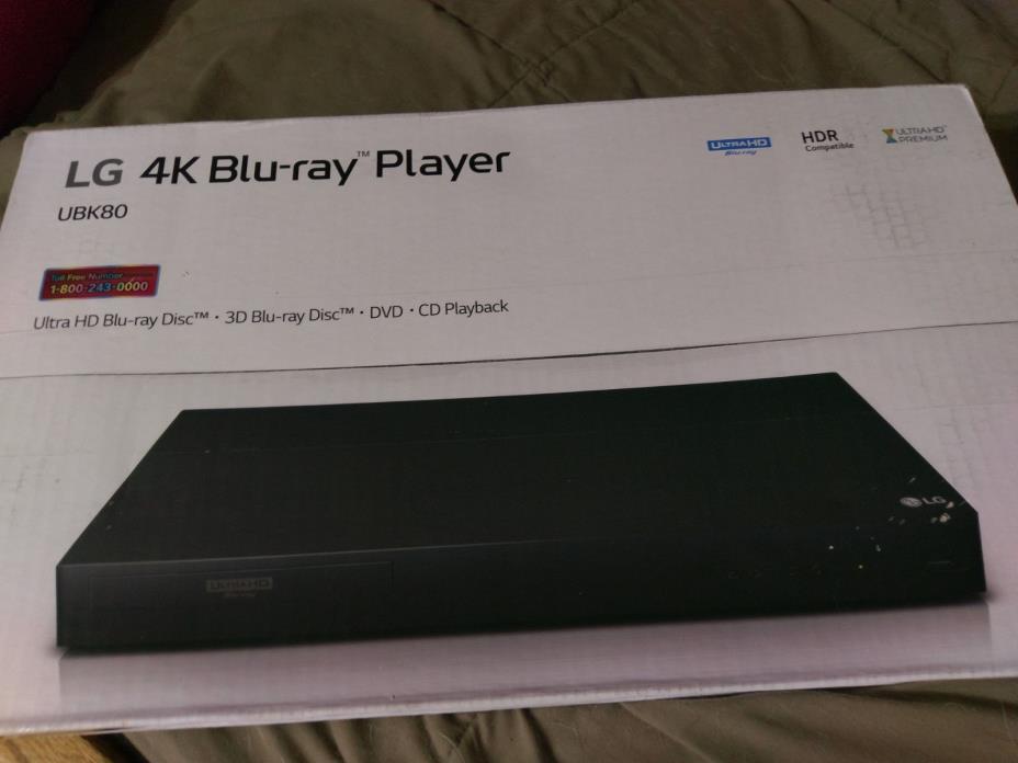 LG - UBK80 - 4K Ultra HD Hi-Res Audio Blu-Ray Player - Black New in Box!!