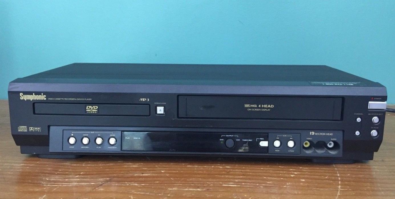 Symphonic SD7S3 DVD/VCR Combo VHS Player Recorder Progressive Scan - Tested