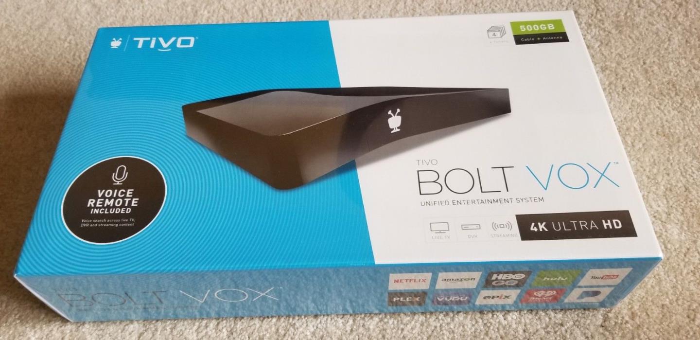 TIVO BOLT VOX 4k TCD849500V 500GB w/ All-In Product Lifetime New Factory Sealed
