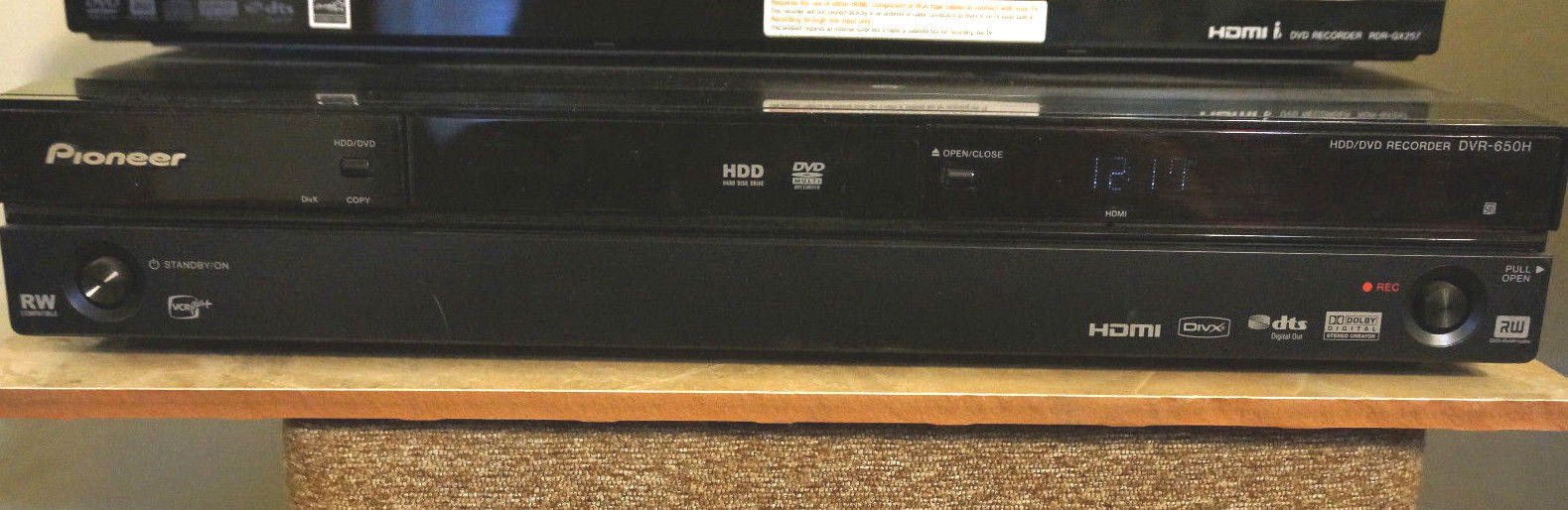 PIONEER DVR-650h-K HDMI 1080P UPSCALING DVD RECORDER 250GB HDD (550h; 450h)