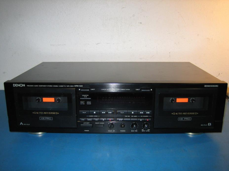 Vintage 90's Denon DRW-840 Stereo Double Cassette Tape Deck *Untested* e96