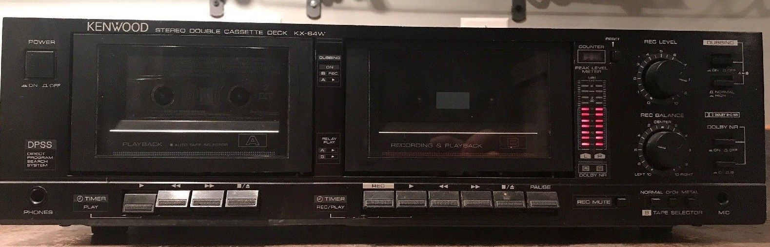 Kenwood KX-64W Dual Cassette Player: Tested: Works