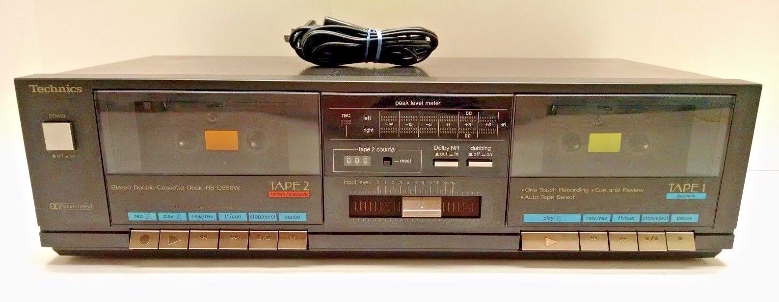 Technics RS-D550W Stereo Double Cassette Deck featuring Dolby and Dubbing Tested